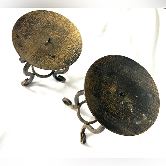 Vintage Brass Candle Holders- set of 2 - Picture 3 of 7